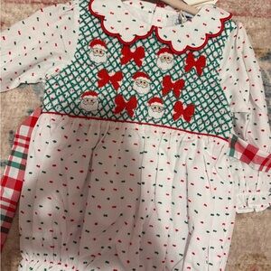 Festive Santa Baby bubble with Red Bows